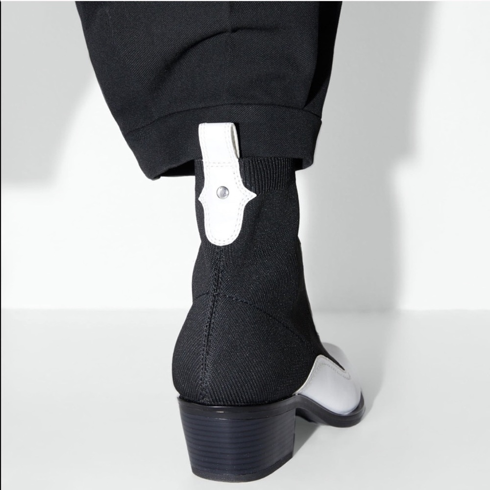 ZARA BNWT Contrasting Stretch Ankle Boots - Picture 6 of 8